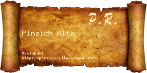 Pinzich Rita névjegykártya